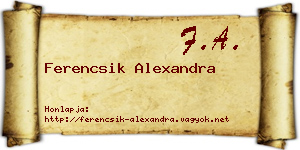 Ferencsik Alexandra névjegykártya